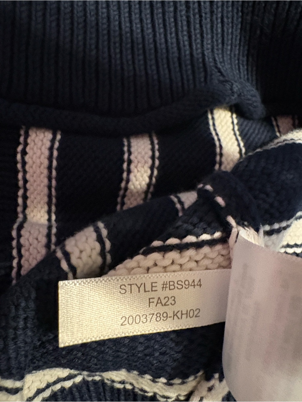 J. Crew New Heritage Rollneck Sweater in Stripe Size S Navy White Nautical NWT - Picture 7 of 8